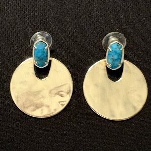 Kendra Scott Gold and Turquoise Earrings